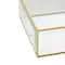 Clear & Gold Beveled Glass & Metal Rectangle Jewelry Box Set